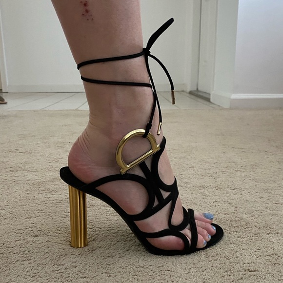 Ferragamo Black Suede Heels - Picture 7 of 7